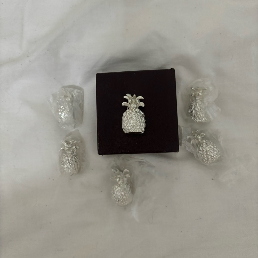 Vintage Godinger silver pineapple place card holders
